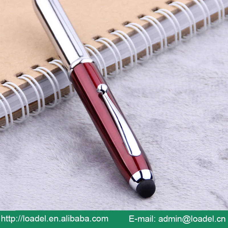 Cheap 3 in 1 pen with stylus light up pen customized logo promotional pen light
