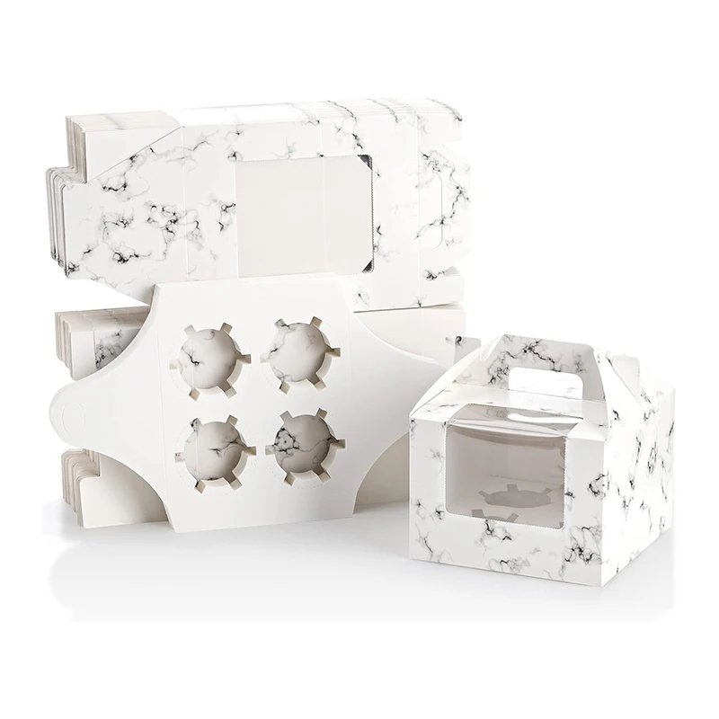 4 Cavity Paper Cupcake Holder Carrier cardboard sweet cup cake gift dessert box packaging