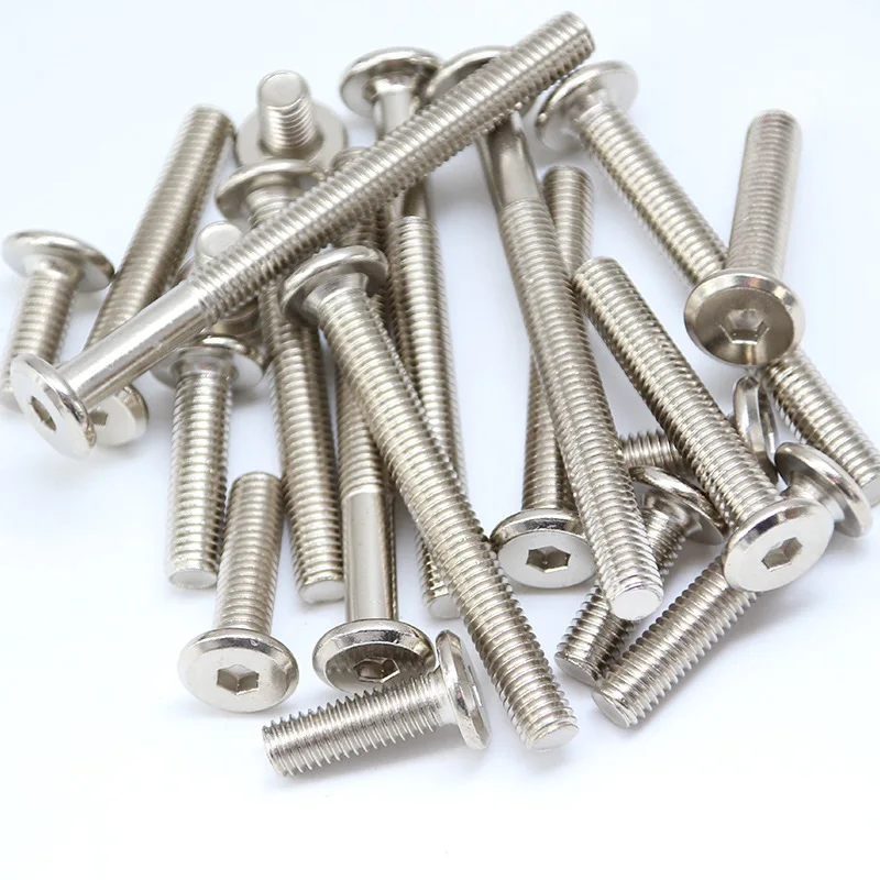 M6 X 15 Nickel Finish Connector Bolts Furniture Connector Nuts