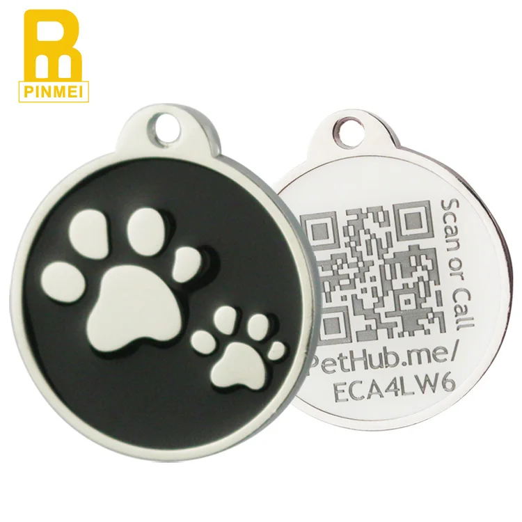 stainless steel pet id tag qr rfid pet tag printing dog tag