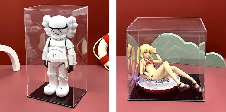 Factory price wholesale high quality transparent toy baseball basketball flower doll car model acrylic storage display box