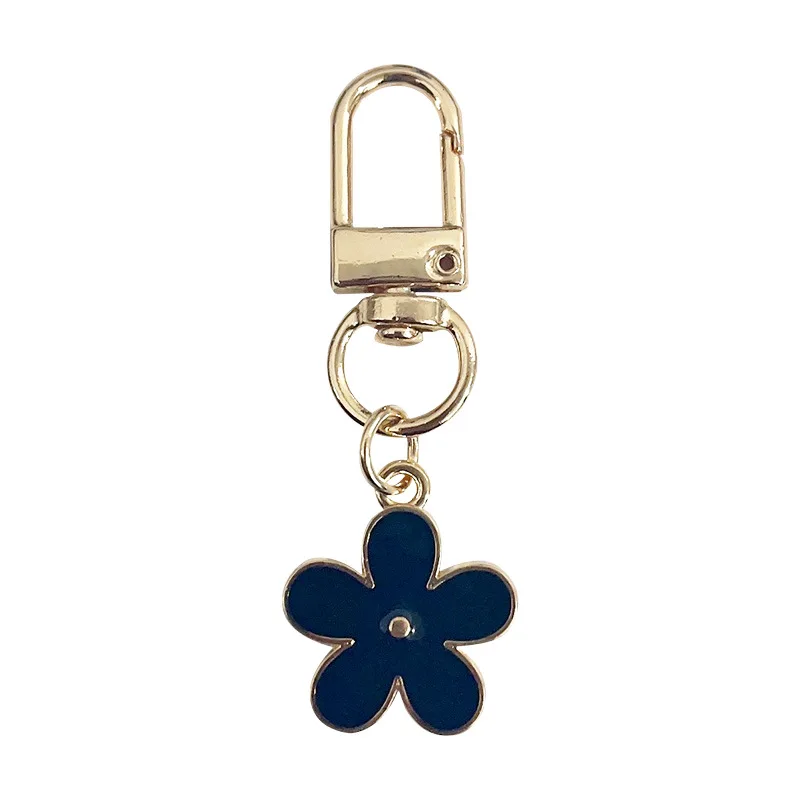 Double sided flower headphone pendant summer small clear cute bag car keychain decorative gift