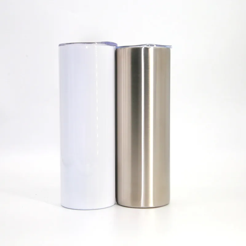 New Product 20oz sublimation colorful  Stainless Steel straight tumbler with lips and straws