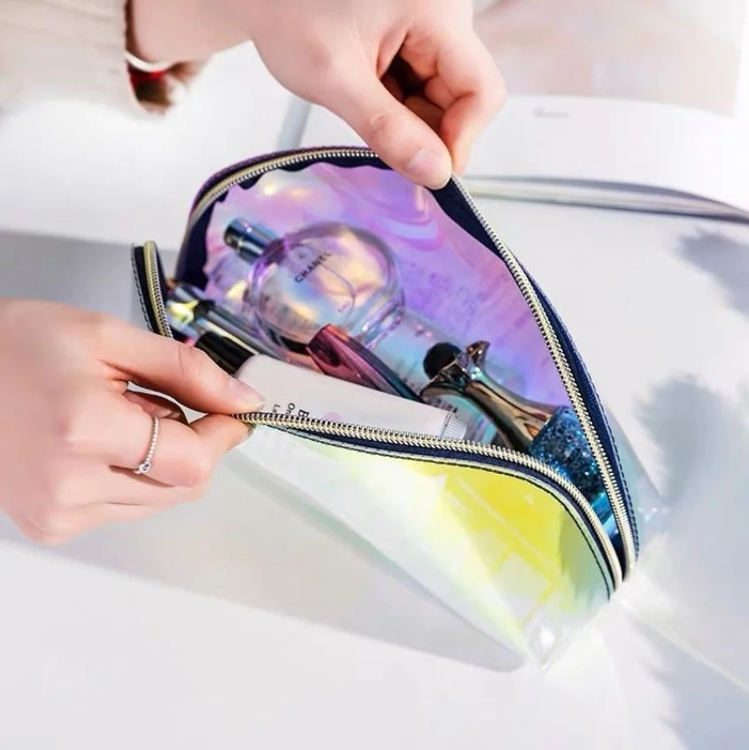 
Для путешествий, чехол для макияжа, для женщин с изготовленным на заказ логосом печати замка застежка-молнии косметичка 