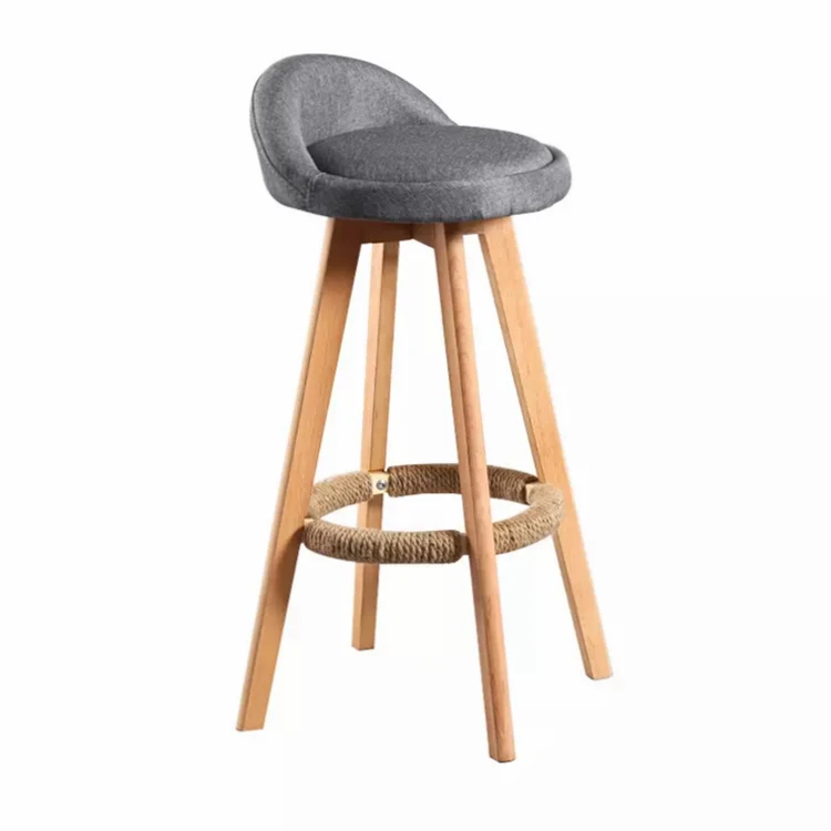 Wholesale Nordic Style High Counter Chair Custom Wood Bar Stool Cafe Pub Home Kitchen Wooden Bar Stool