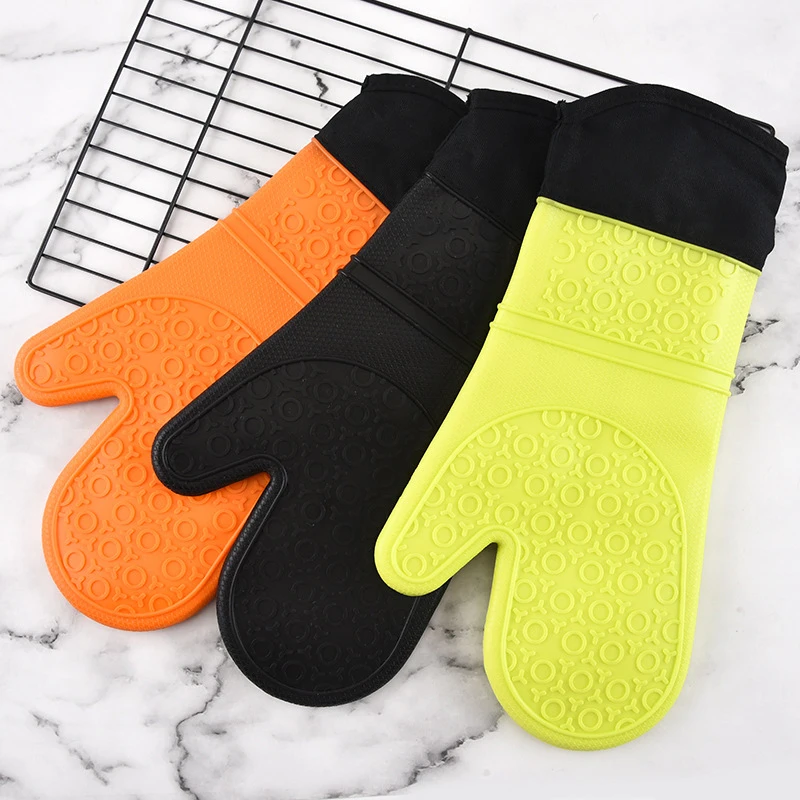 Wholesale Professional Silicone Glove Oven Mitt Heat Resistant Waterproof Kitchen Gloves