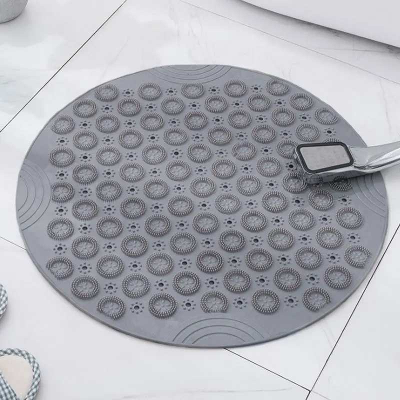 55cm Diameter Circular Shape PVC Bath Shower Mat Custom Size Non Anti Slip PVC Foot Floor Bathroom Mat