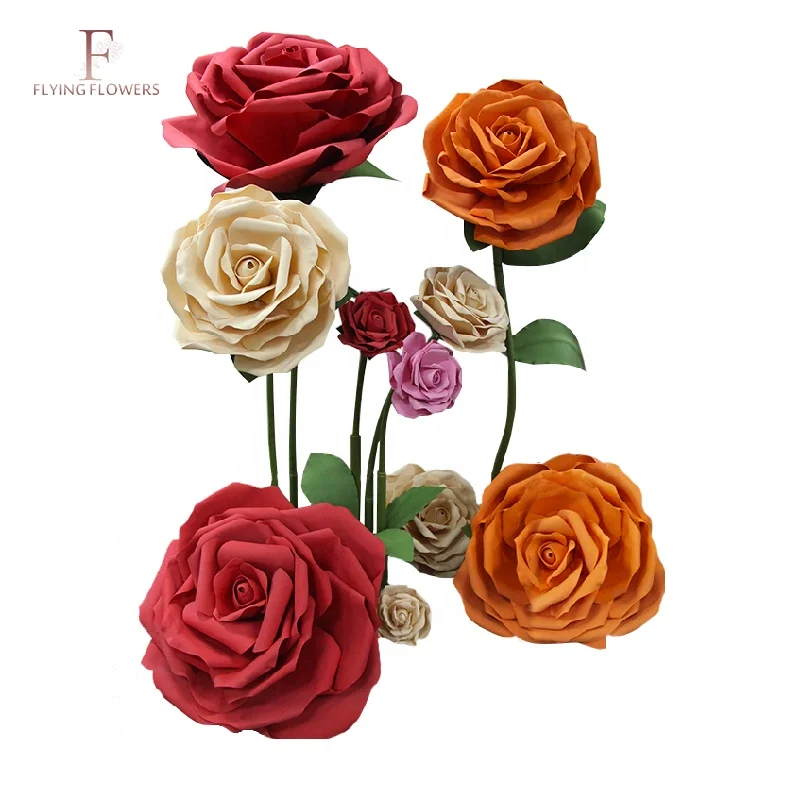 New China handmade high quality decorative giant foam paper flowers for wedding party decoration