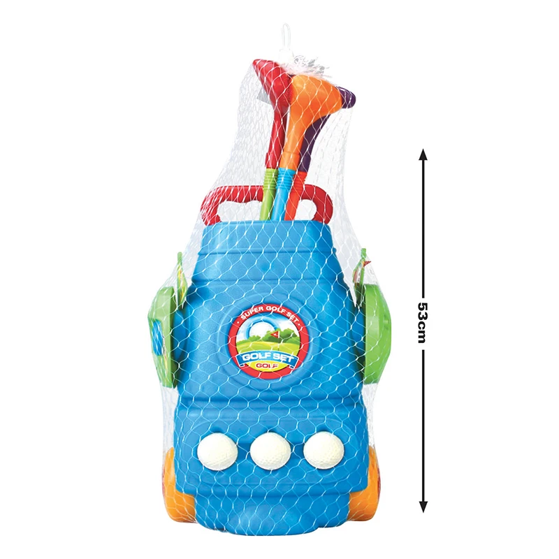 Kid Golf Set Golf Cart With Wheels, 3 Balls & 2 Practice Holes, Fun Young Golfer Sports Toy Kit For Boys & Girls