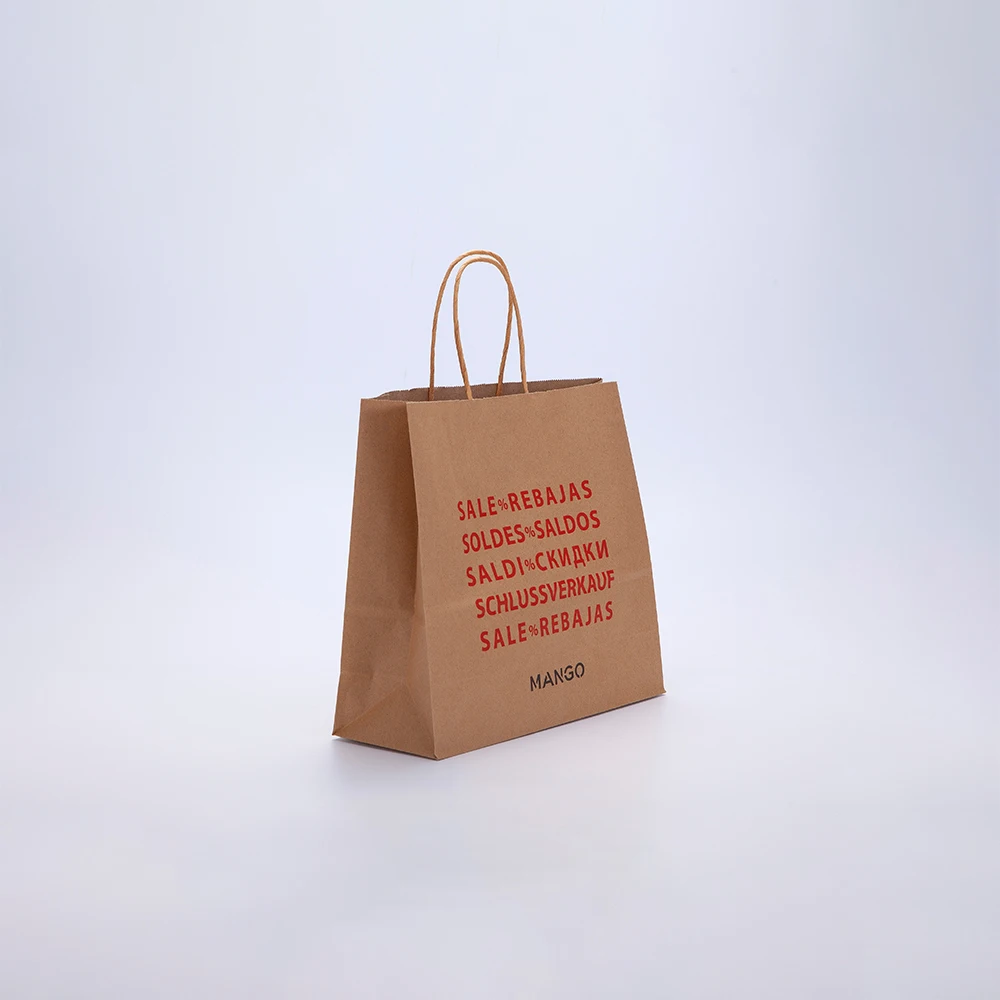 Brown kraft cement paper bag customized environmental protection material kraft paper handbag