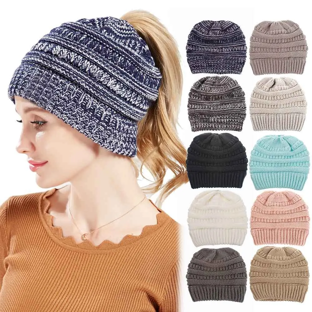 Satin Lined Winter Hat High Quality Thick Warm Hat Fashion Slouchy Silk Knitted Women Beanie Hat