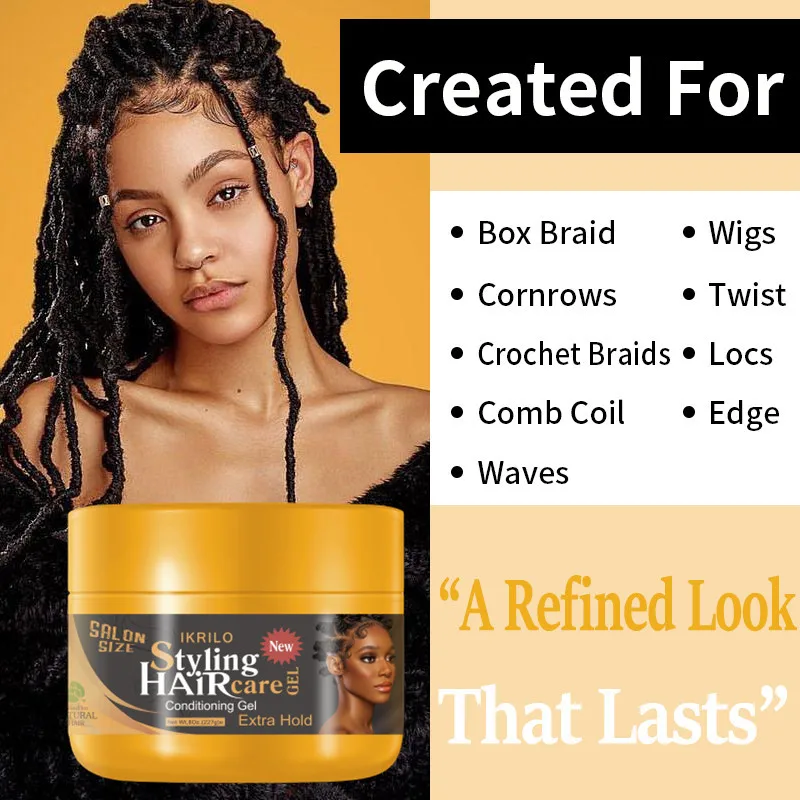 Factory Price Hair Wax Twist Braiding Hair Gel Extreme Hold Glitter Shine Jam Gel And Braiding Gel