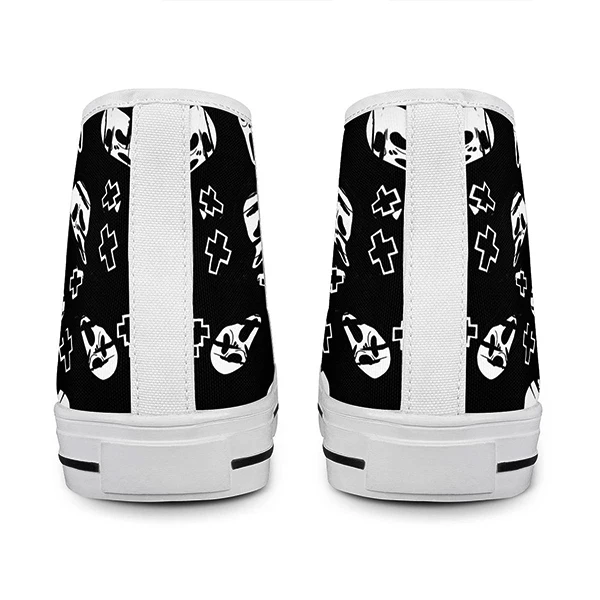 White Custom Design Comfortable Men High Top Canvas Shoes Rubber Sole Sneakers Casual Shoes Dropshipping No MOQ