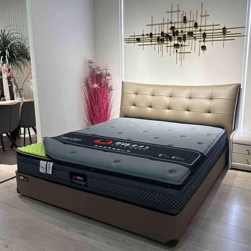 Роскошная мебель для спальни размера «Queen & King Size» мягкая кожаная удобная кровать с деревянным каркасом хранения в современном европейском стиле взрослых