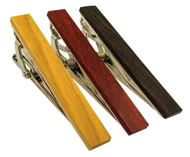 Custom wood Tie Bar Bow Tie Clips Wholesale Tie Clip Blanks