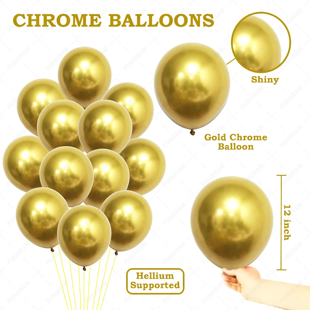 Wholesale Soft Wedding Chrome Latex Balloons 12 inch Globo De Latex Balloons for Party Decoration