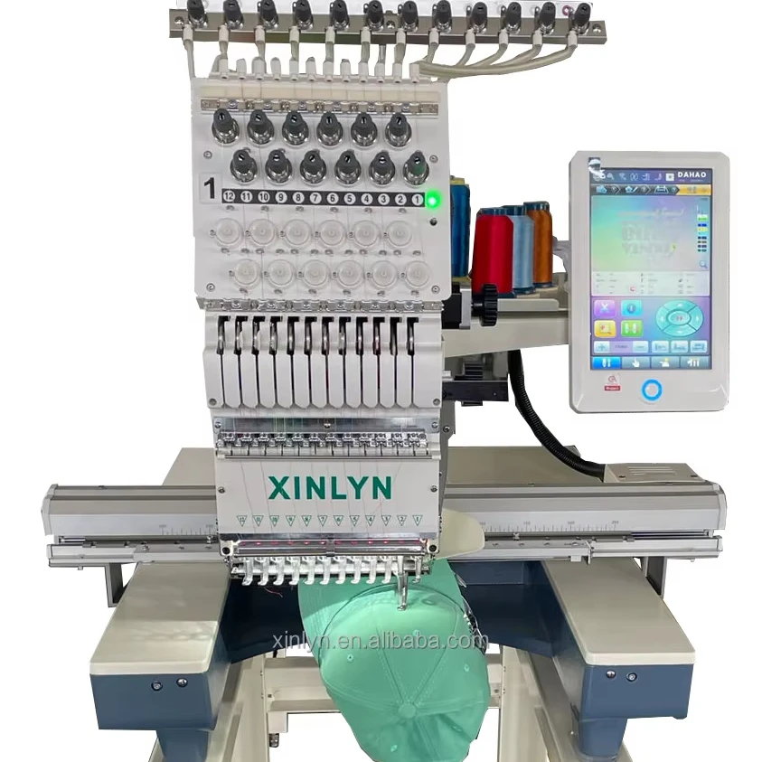 xinlyn factory high speed good quality good price  home use garment cap single head 350mm*500mm flat computer embroidery machine