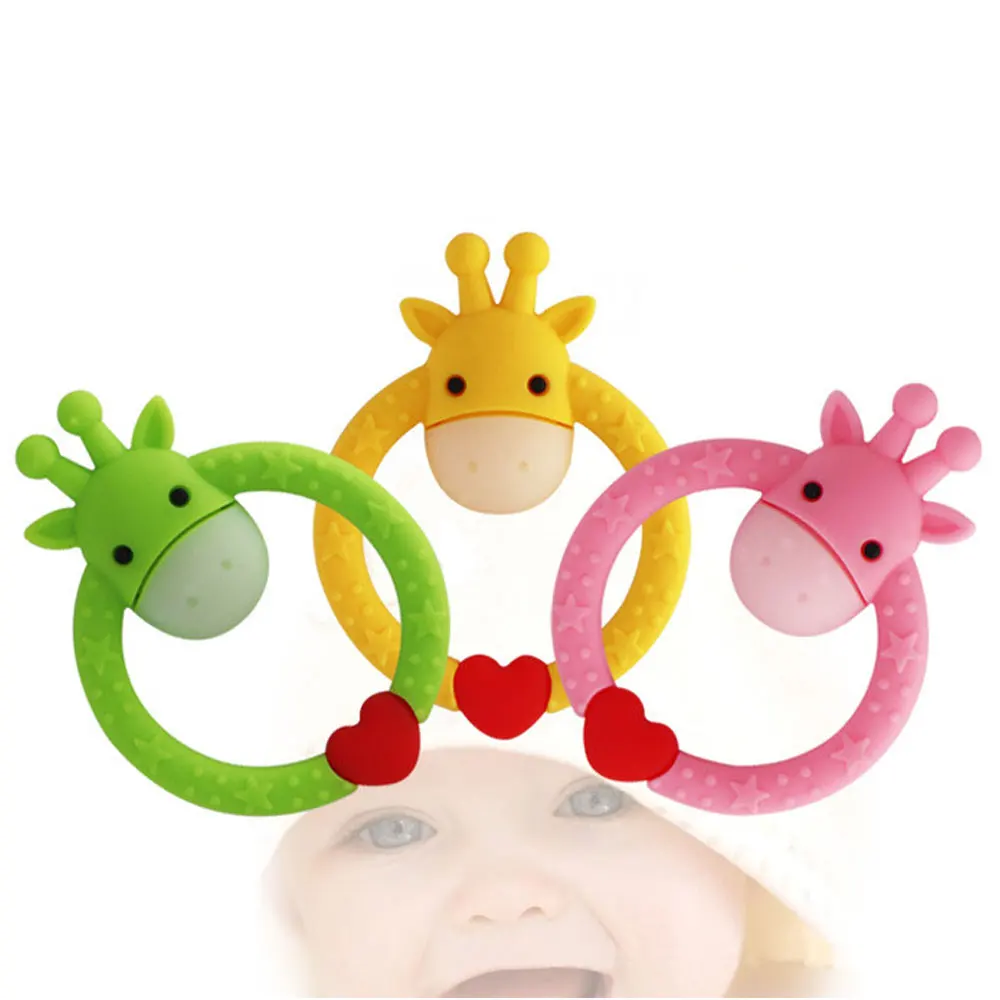 Chewing Toy Toys Teether Non Toxic Soft Food Animal  Fawn Silicone Baby  Kids Teether
