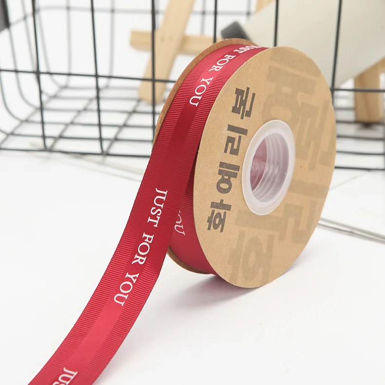 Factory Price OEM Gift Ribbon Custom Sizes Brand Logo Artwork Printed Personalized Satin Grosgrain Ribbon