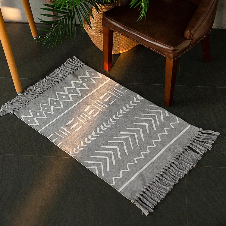 Wholesale Indian boho farmhouse floor accessories indoor carpets and rugs for home living room hand knotted custom door mats