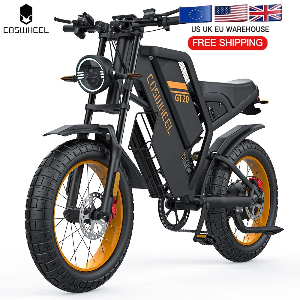 Электрический гибридный велосипед COSWHEEL GT20 Oem дешевый горный с толстыми шинами импорт из Китая 48 В