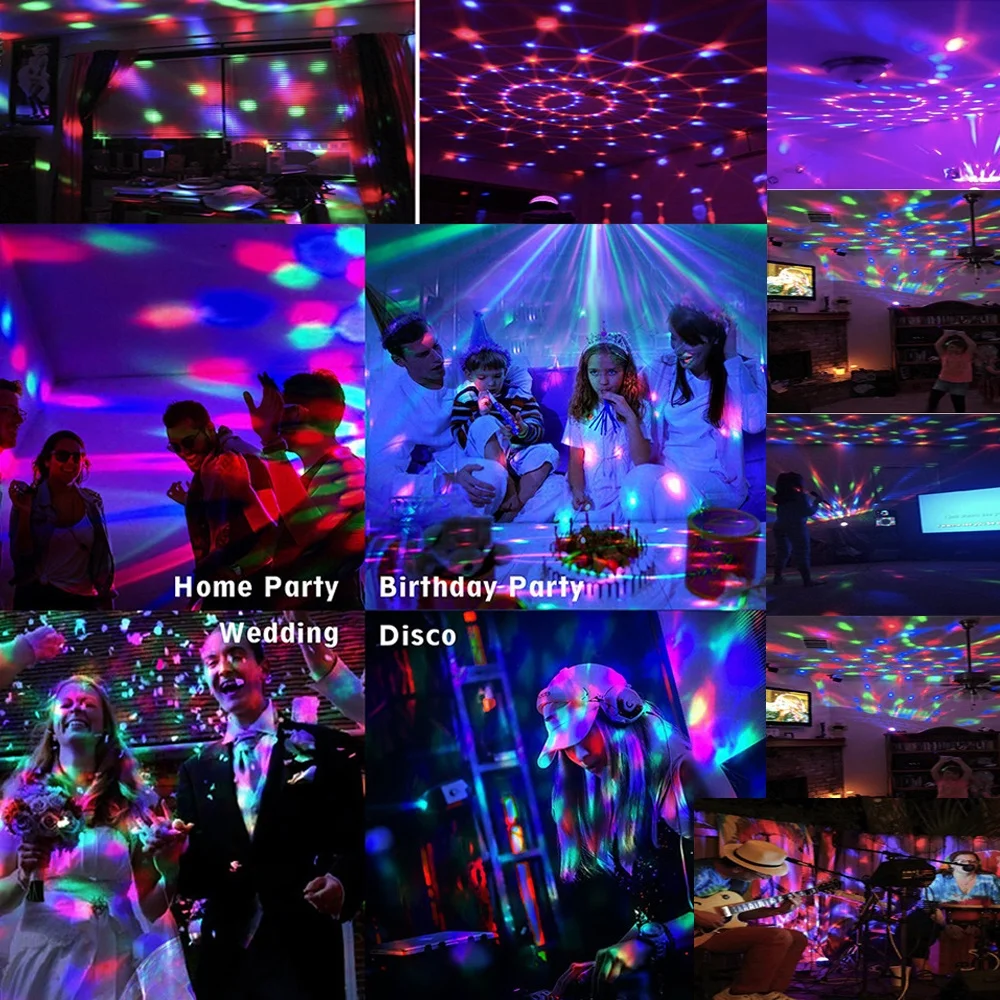 Mini RGB Disco Light DJ LED Laser Stage Projector red blue green Lamp USB Wedding Birthday Party DJ Lamp