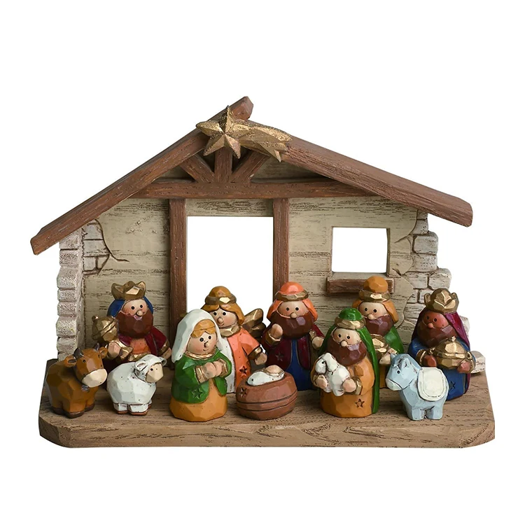 Оптовая продажа, католические декоративные фигурки святой семьи из полирезины, китайский набор для Рождества