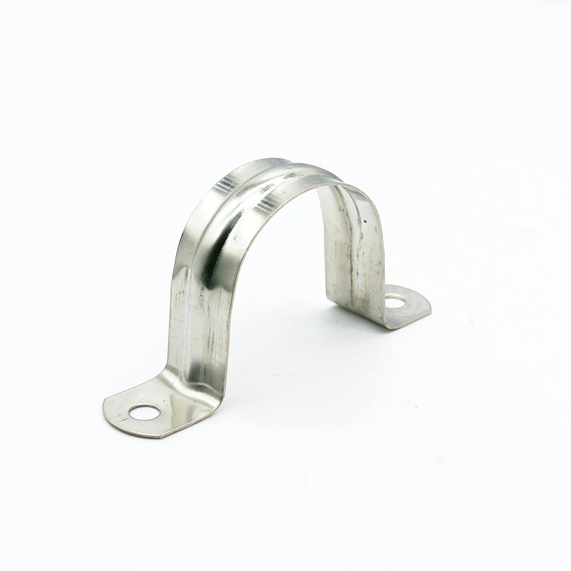 2 Hole 304 Stainless Steel Rigid Pipe Strap Saddle Clamp Wire Clamp U-Shaped Tube Pipe Cable Tie Clips