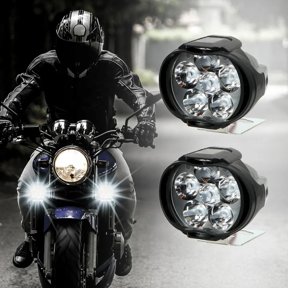 
Wholesale 2Pcs Motorcycles Headlight White Super Bright 6 LED Working Spot Light Motorbike Fog Lamp Led Lights 