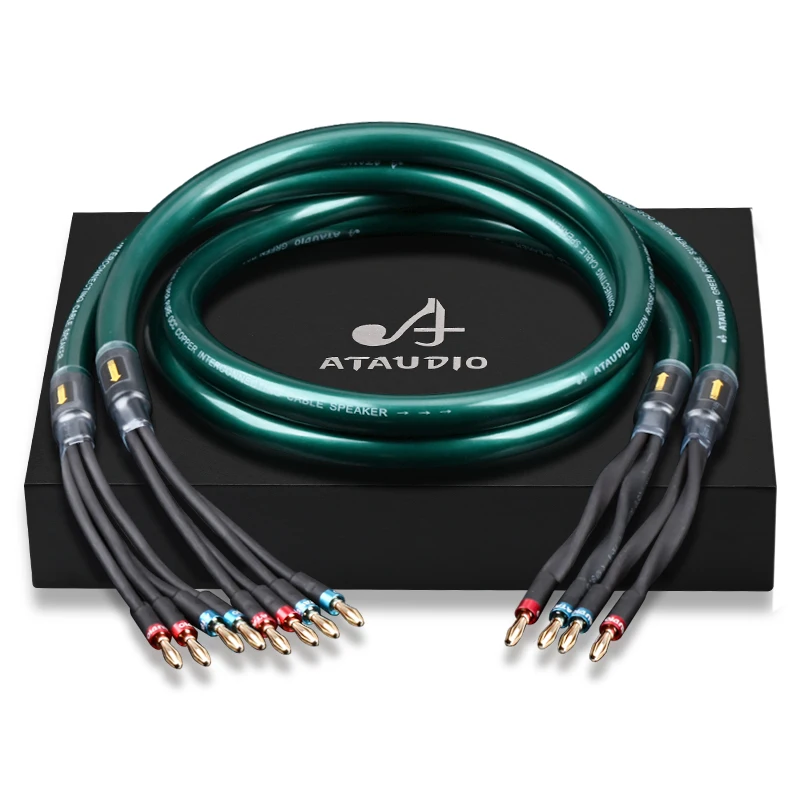 HIFI speaker cable High Quality OCC +silver plated wiring Bi-wiring banana main speaker cable pure copper Speaker Cable