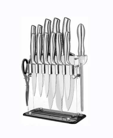 Hot Sale High Carbon Knife 14 Piece stainless steel knife set With Holder Chef Cooking Kitchen Knife Set