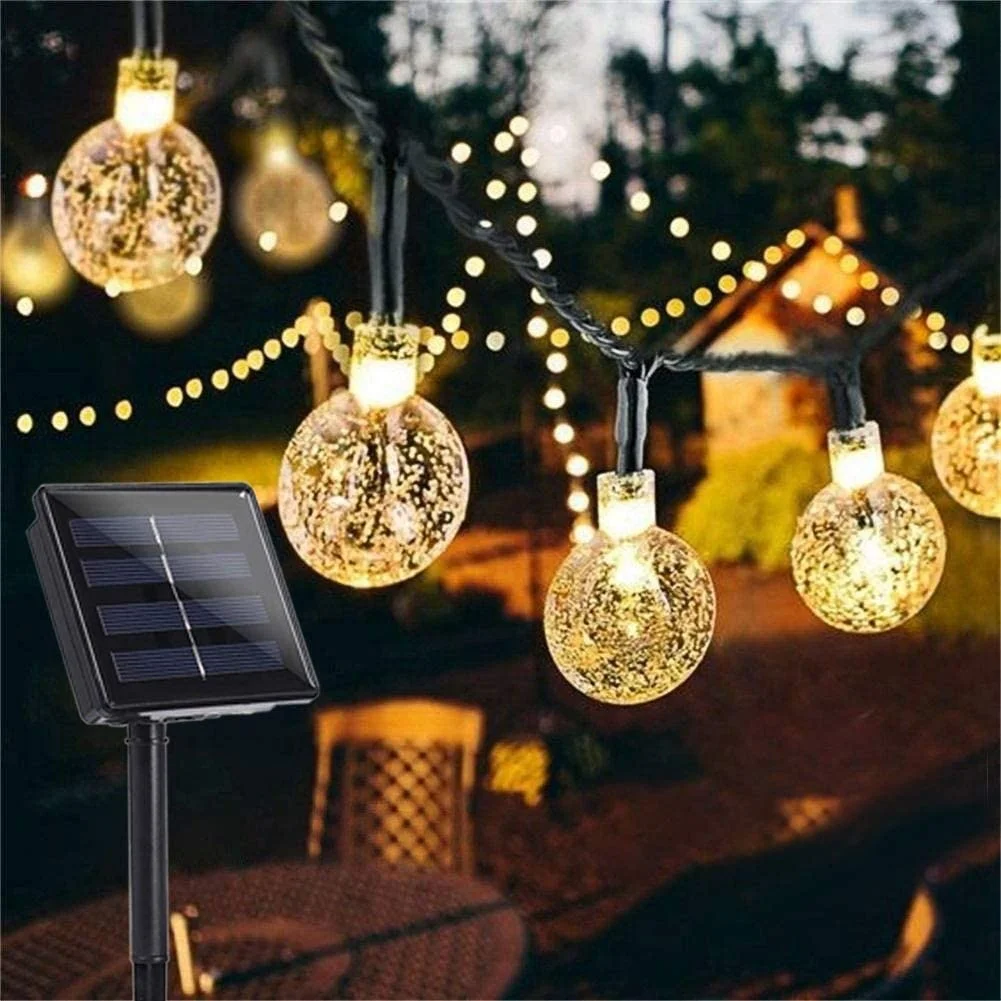 30led 6.25m solar string lights series outdoor christmas laser light for holiday/home/garden/party decorations