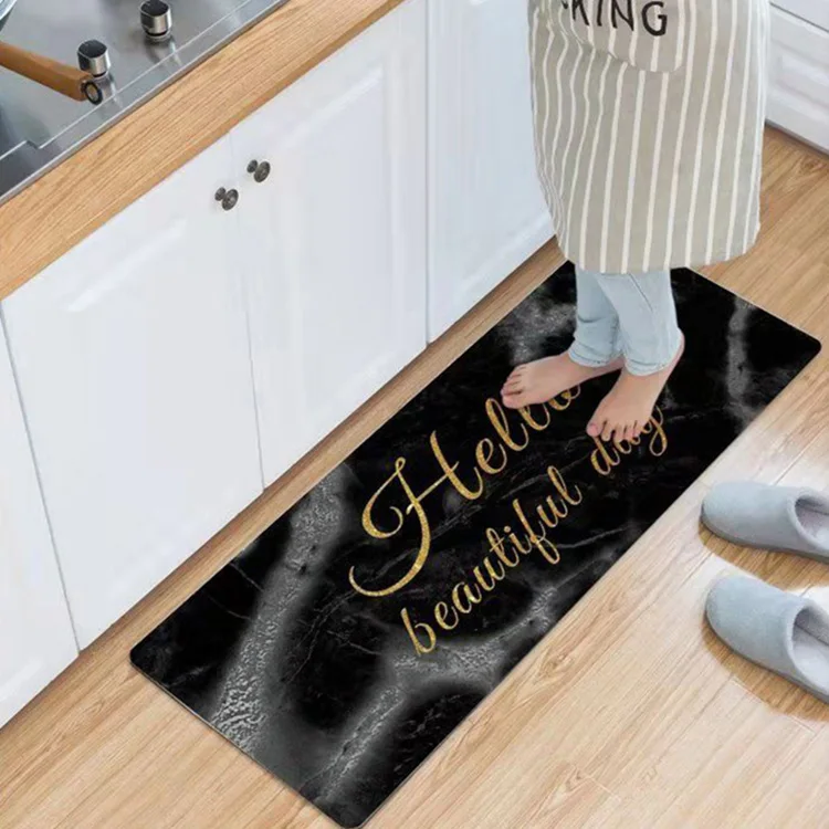 Waterproof Heat Resistant Anti Fatigue PVC Foam Geometric Kitchen Floor Mats