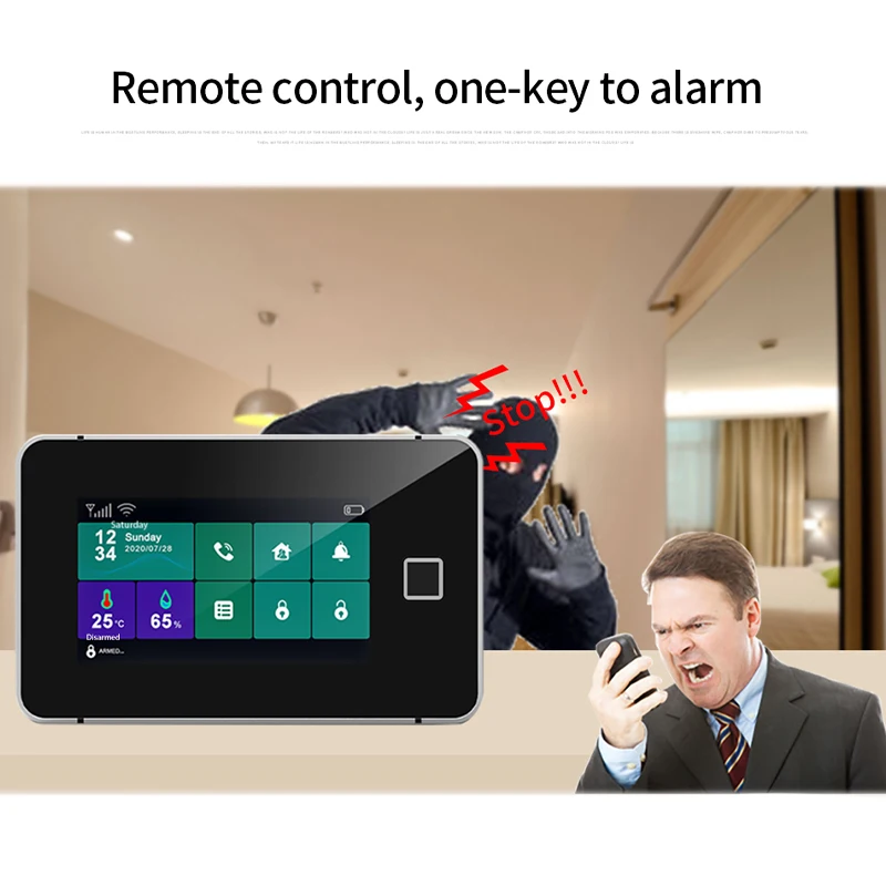 One key to SOS alarm wifi alarm system wireless gsm auto dialer