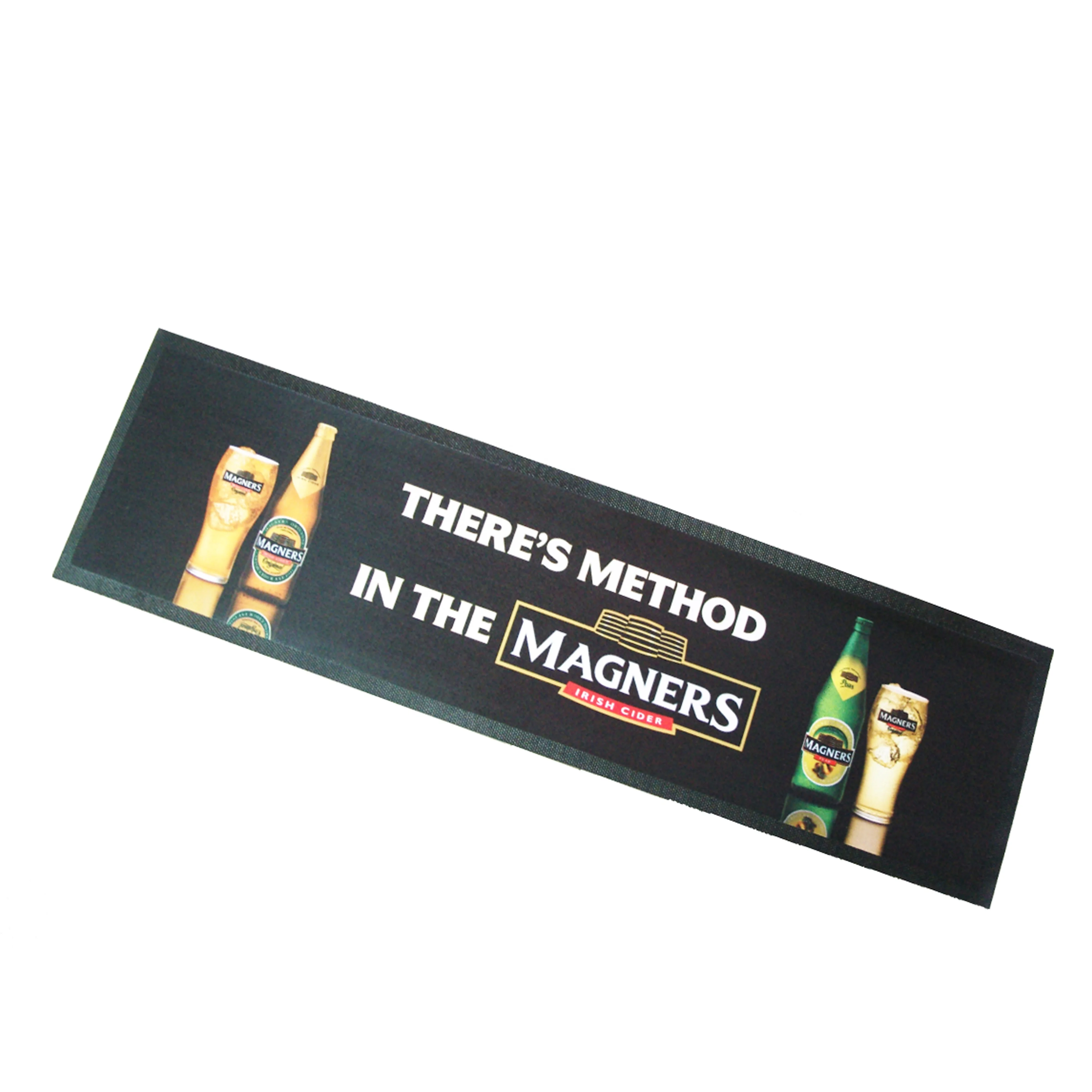 Promotion Non Toxic rubber heavy duty rubber Custom Bar Spill Mat with Logo printing blank sublimation gift bar runner mats