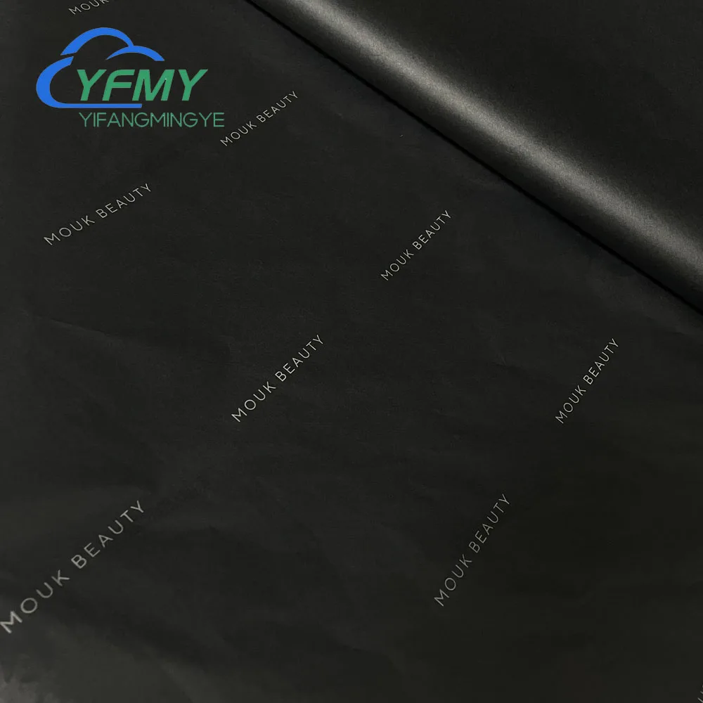 Custom Printed Logo Tissue Paper Black Wrapping Tissue Paper For Clothing Shoes Bag Gift Packaging Tissue Paper