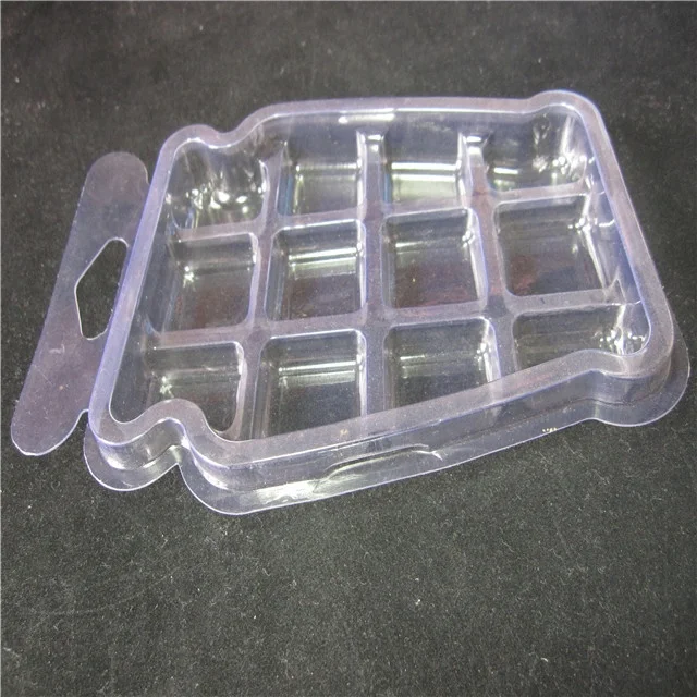Recyclable Plastic 5 cell snap bar wax melts clamshell packaging 5 cavity wax melt Clamshell moulds for soy wax tart melts