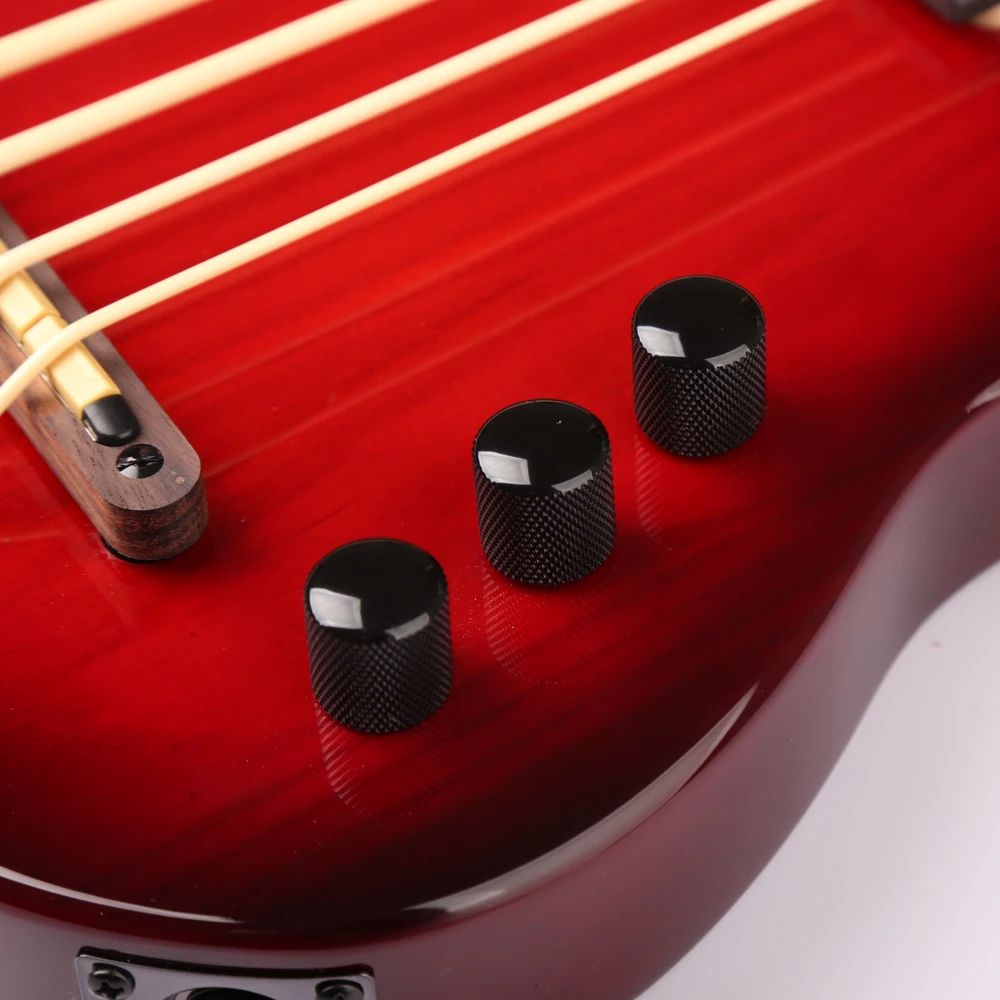Pop Grade Red Polished 4-String UBass Basse Guitar Electric Bass with Acoustic Headstock Ash Body Maple Back/Side for Music