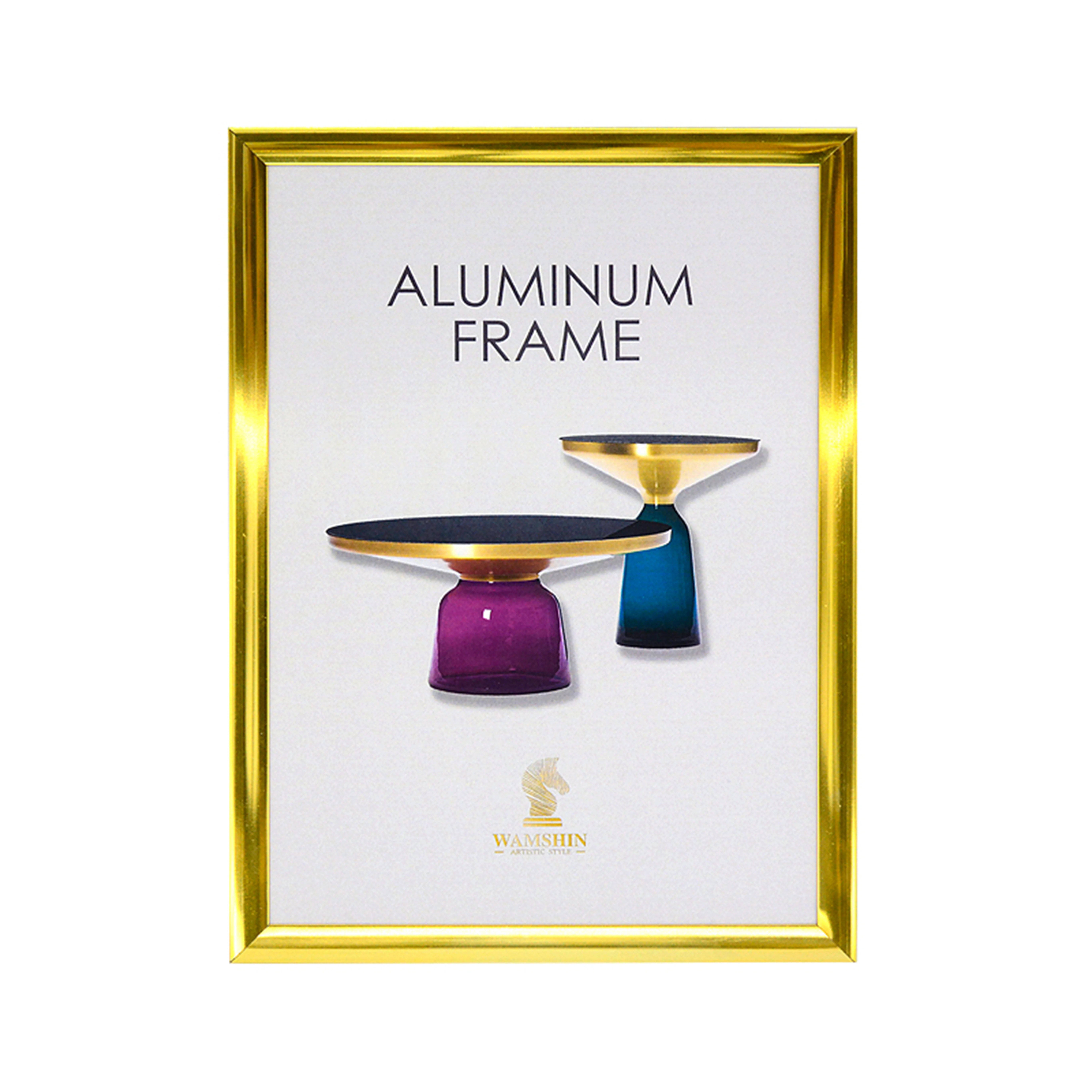 Super Valuable Gold Aluminum Frame A4 Real Glass Metal Picture Frame