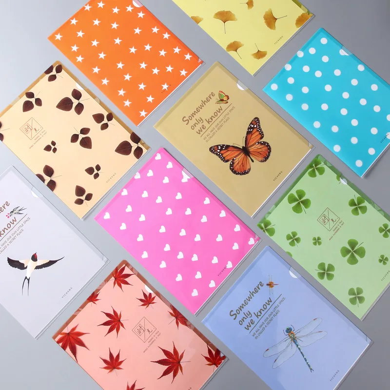 Custom printed cartoon pattern a4 plastic document file folder pocket with logo