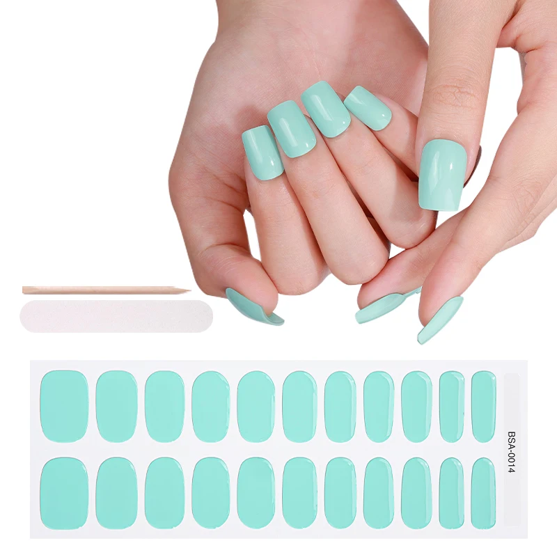 new launch easy apply more fitter 100% pure polish un UV bare semi cured Gel Nail Stickers
