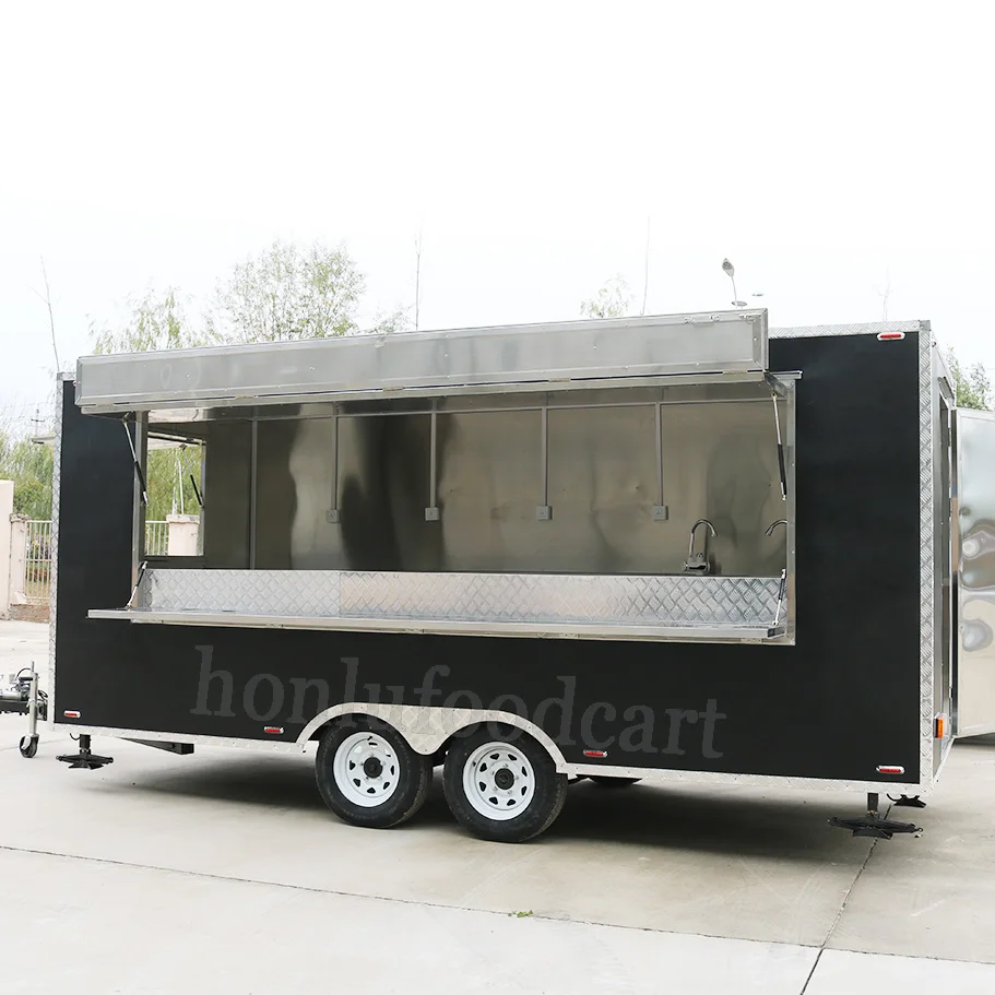 Honlu Mobile Food Trucks Sales Catering Trailer Mobile Coffee Cart Italian Ice Truck for Sale