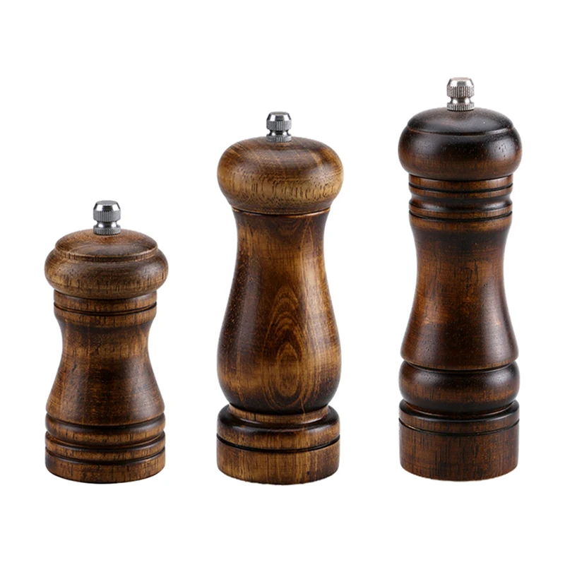 Мельница для соли и перца, мельница для перца из твердой древесины с сильной регулируемой Керамической мельницей
