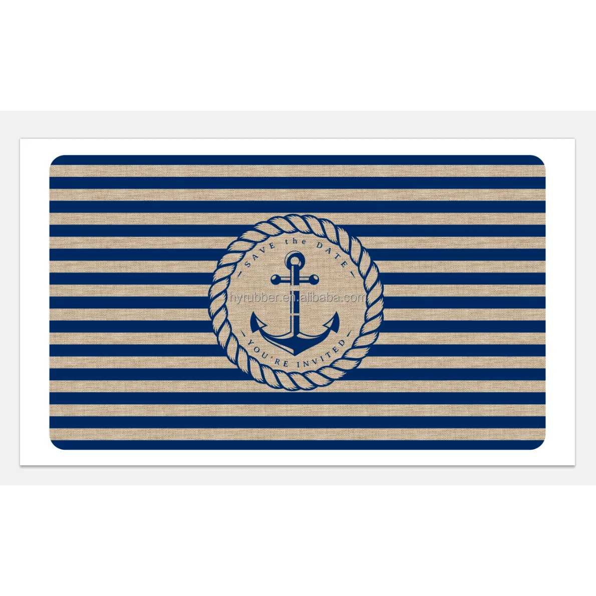 wholesale plain coir door mats customized designs anti-slip kitchen floor mats for home office navy theme door mats