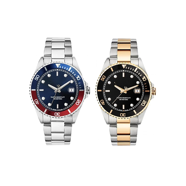 Часы из нержавеющей стали Мужские автоматические часы 100 м водонепроницаемые с пользовательским дизайном и принимаются небольшие заказы