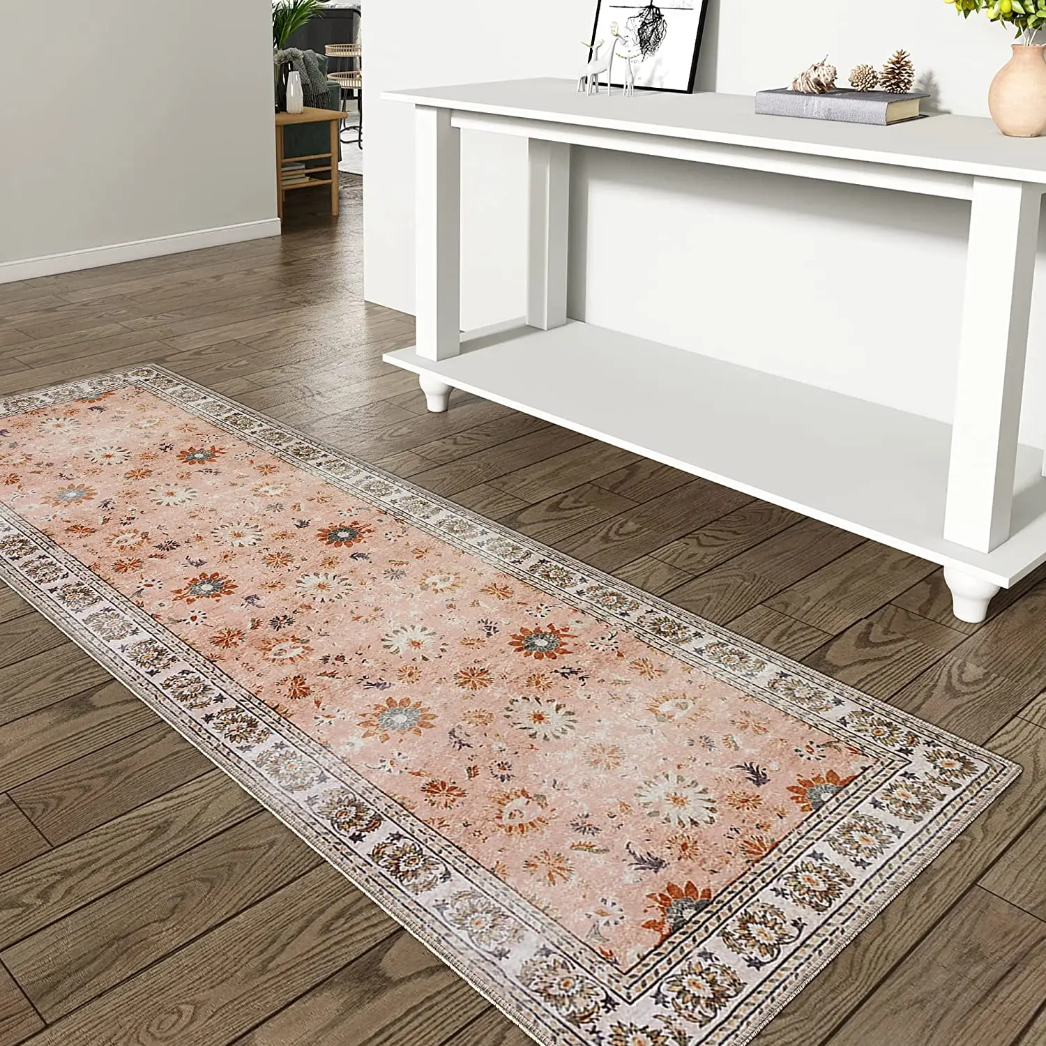 UOO American Style Easy To Clean Washable Area Rug Non-Slip Fluffy Carpet Carpets and Rugs Living Room Bedroom Vintage Rug