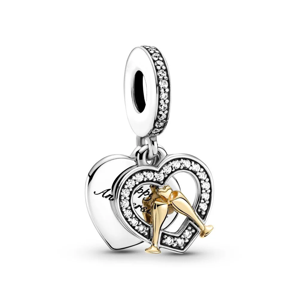 Passionate key lock Charm Shiny Eternity Symbol Heart Charm DIY Necklace Bracelet snake charm bracelets for jewelry making bulk