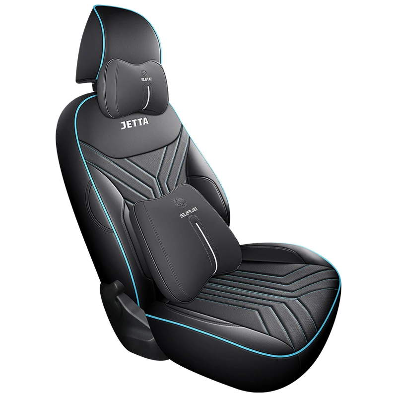 Sports Style  PU Leather Car Seat Covers Full Set Protector for VW Jetta 2007-2024