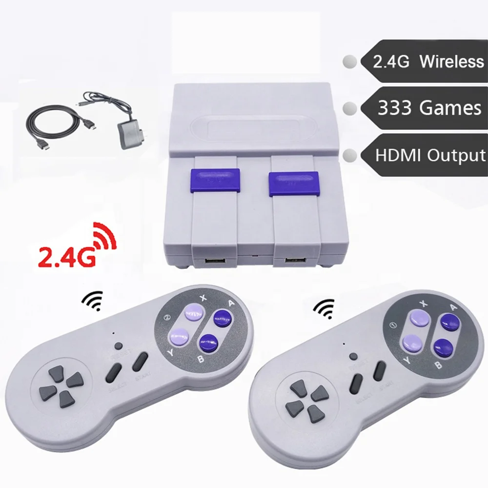 Portable Mini Video Classic Edition 8 Bit Game Retro 333 Games Consoles With Wireless Controllers For SNES
