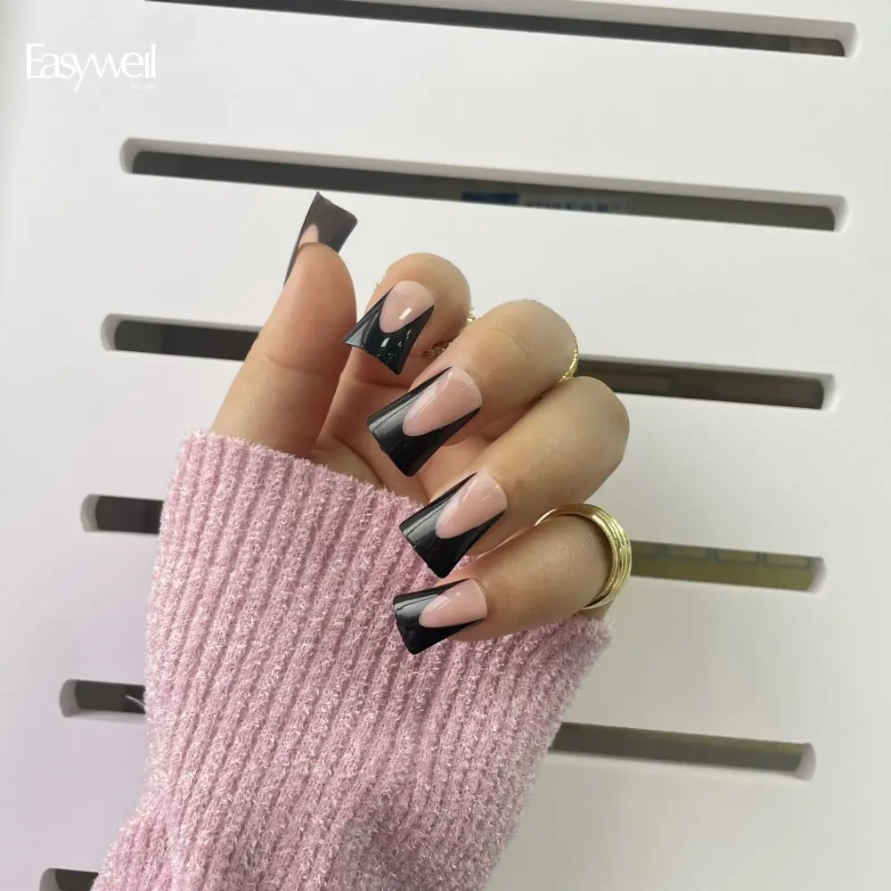 New fashion fake eyelashes and nails set custom Nail Stickers private label design full cover nails